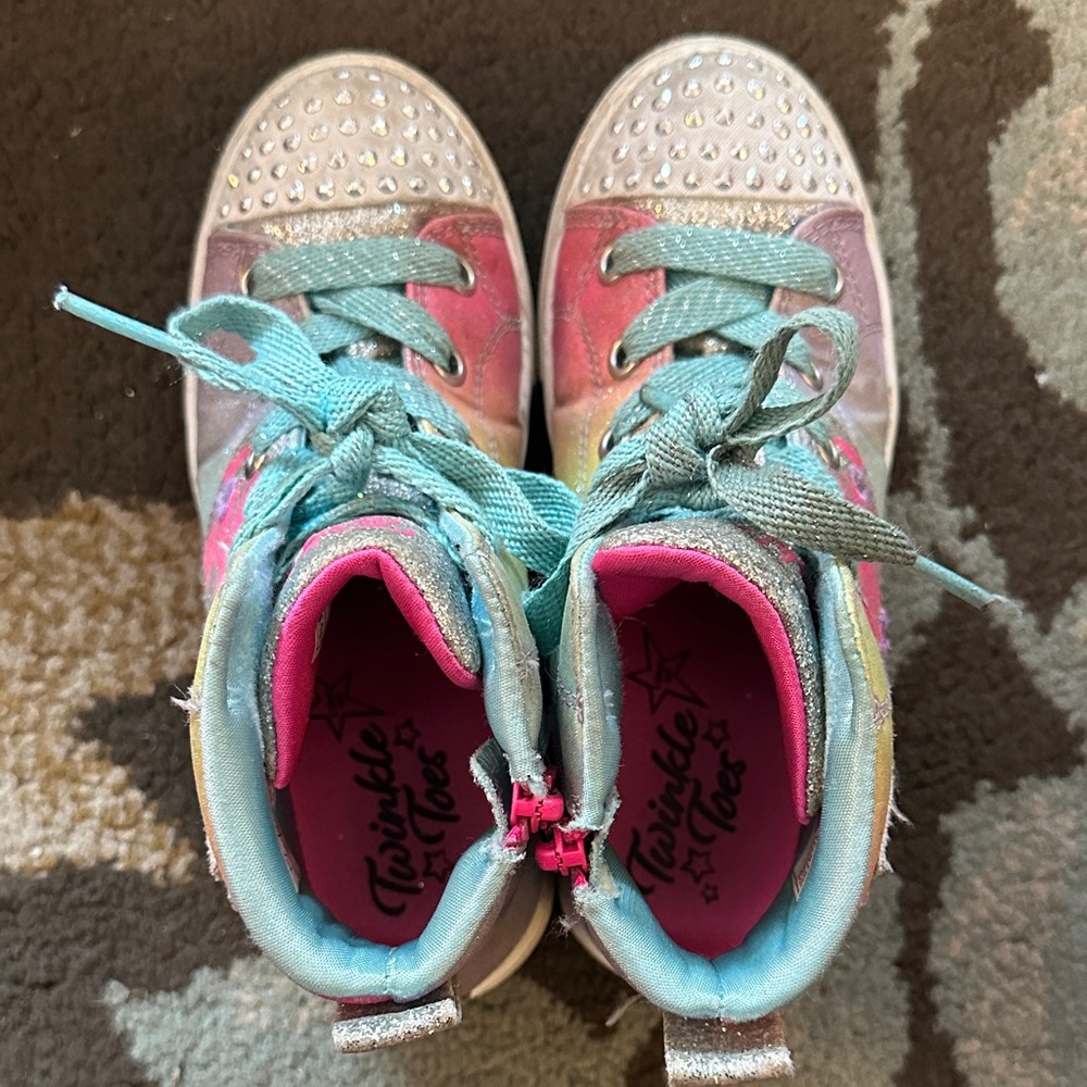 Skechers Twinkle Toes Kids' Sneakers - Pink and Blue Size 12